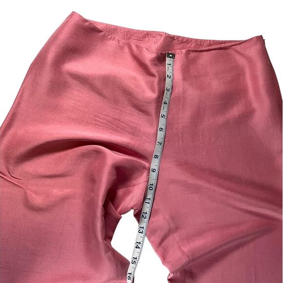 Eileen Fisher Silk Straight Ankle Pants Light Pink Petite Medium Side Zipper - Picture 6 of 10